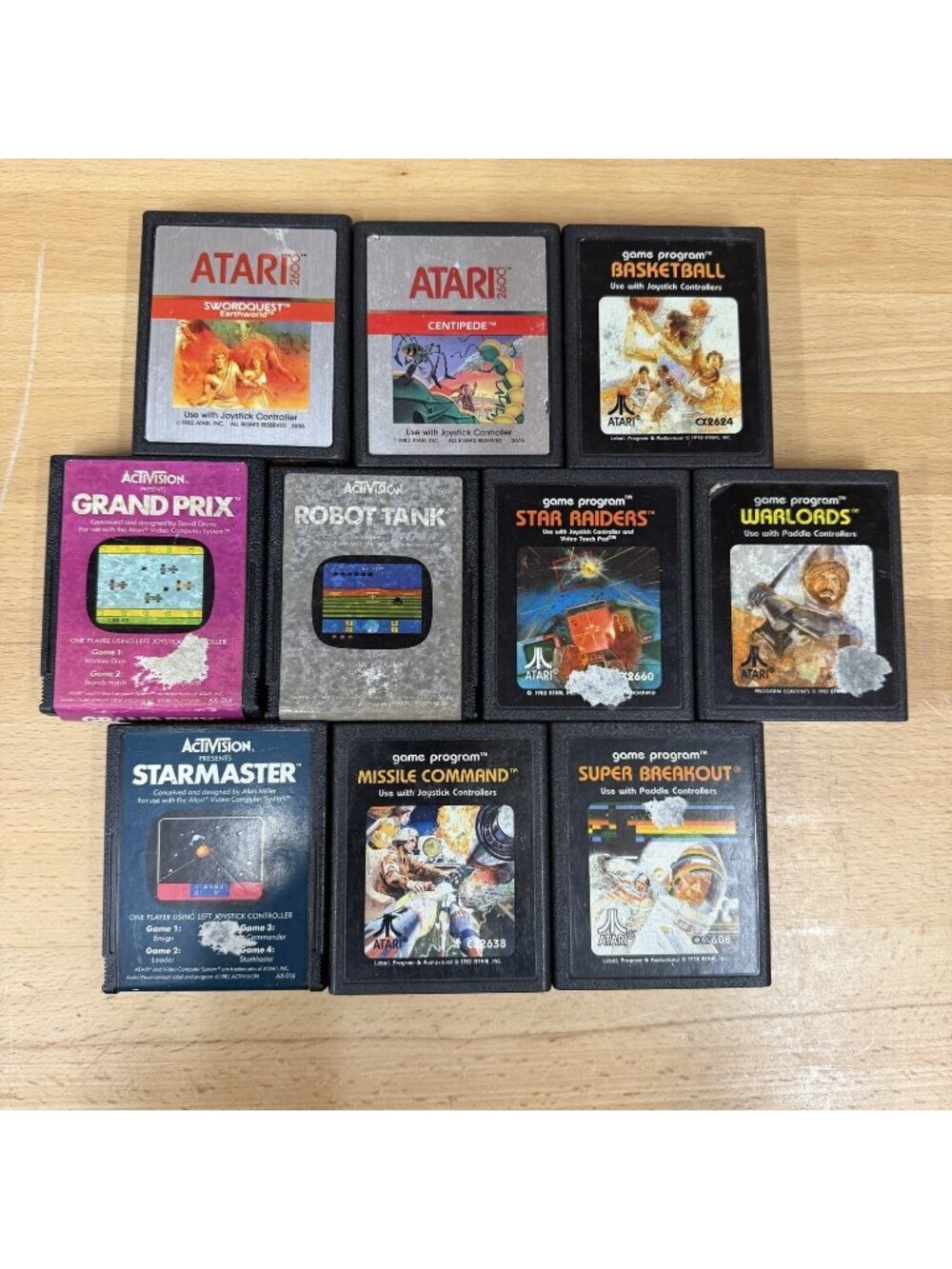 Vintage Atari 2600 Video Game Lot 10 Cartridges Swordquest Centipede Activision